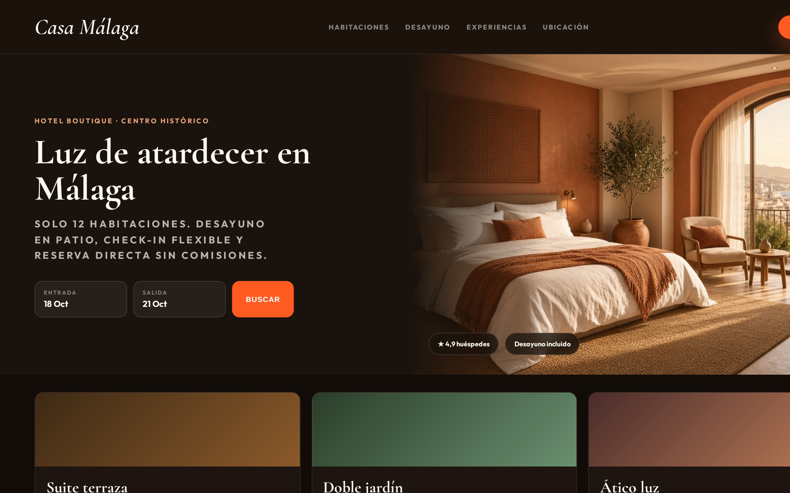 Web de Casa Málaga Boutique